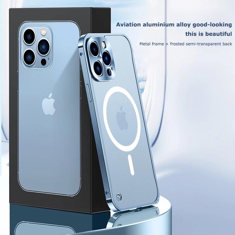 Magnetic Charging Aluminium Case Cover for iPhone